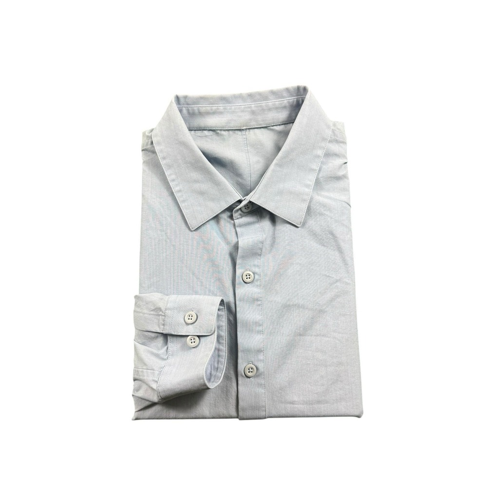 Lululemon Mens Light Blue Performance Long Sleeve Button Front Shirt Large